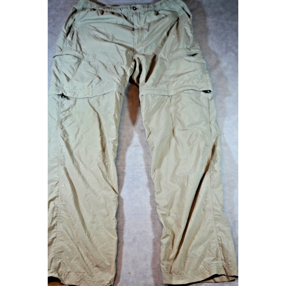 The North Face Men's Large Convertible Hiking Cargo Pants Beige Zip Off Leg